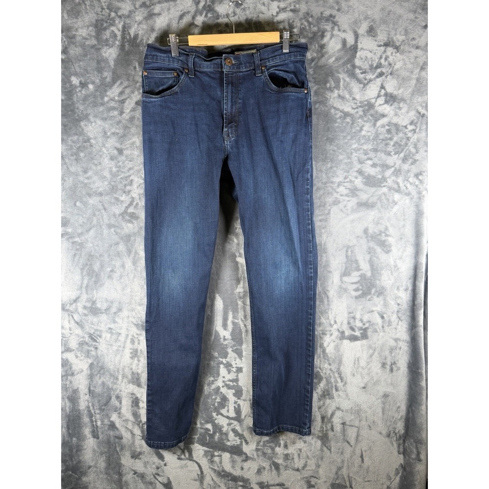 Wrangler Premium Quality Straight Fit Stretch Blue Jeans Men's Sz 32x32